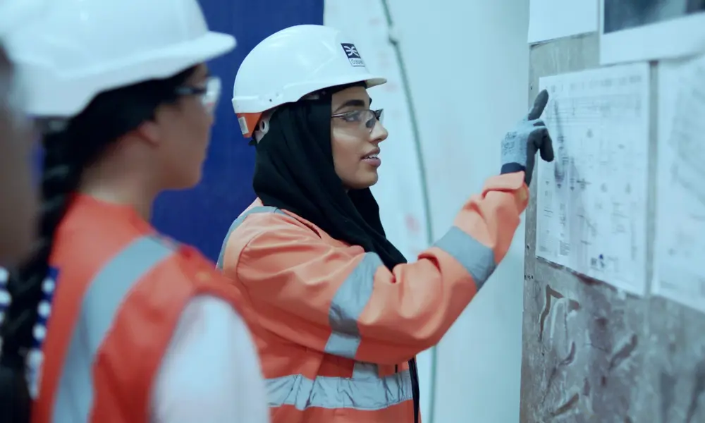 Female civil engineer designs underground tunnels