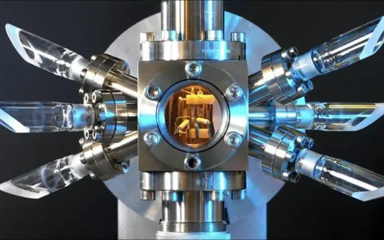 A close up of the strontium ion optical clock.