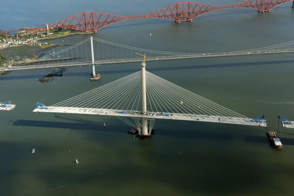 The central tower of the incomplete Queensferry crossing.