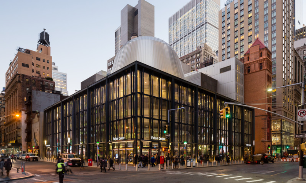 The Fulton Center from the outside. 