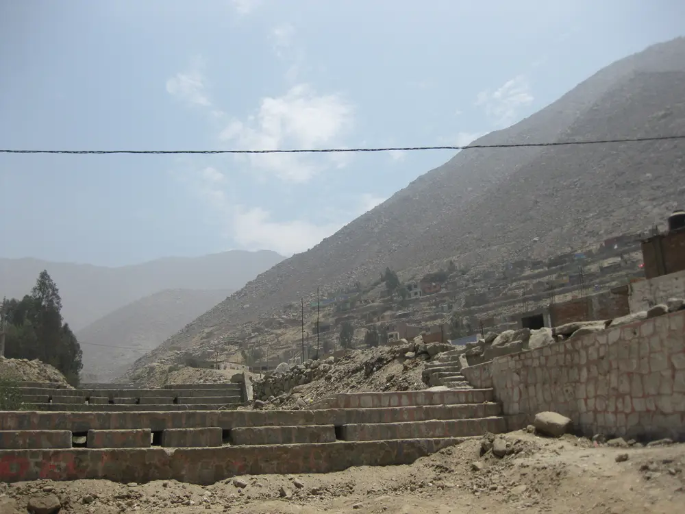 Landslide defences at the lower Rimac valley in Peru.