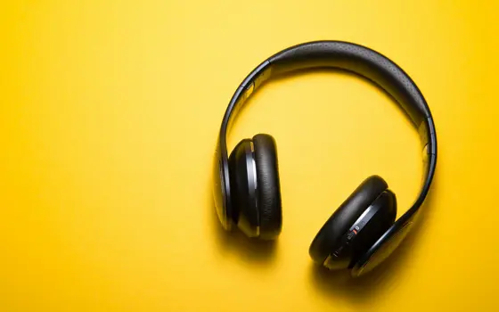 A set of Bluetooth headphones.