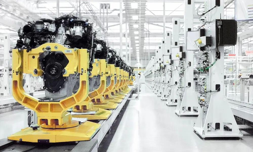 The Ingenium engine assembly line inside the Wolverhampton factory. 