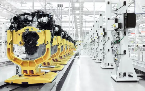 The Ingenium engine assembly line inside the Wolverhampton factory.